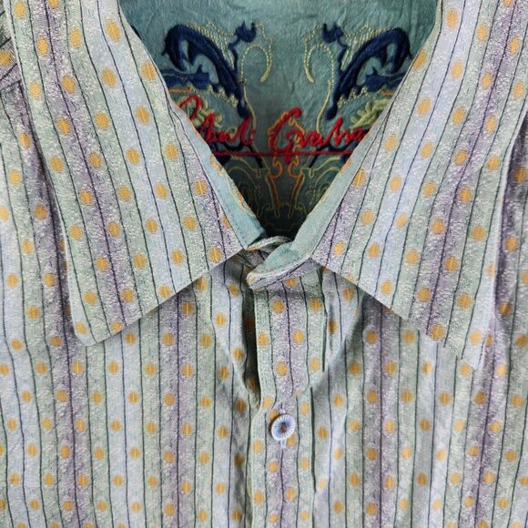 Robert Graham Men Multicolor Striped Geometric Long Sleeve Button Up Shirt ~Med - Picture 13 of 16